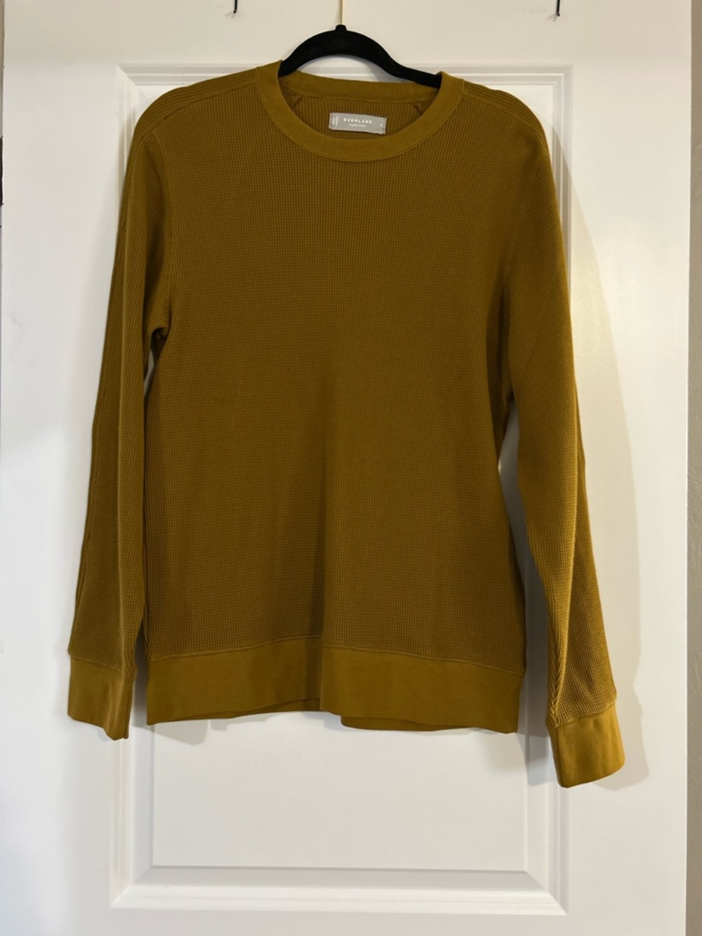 Everlane Men Thermal Long Sleeve Sweater - Mustard